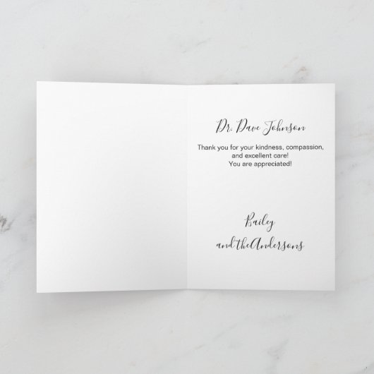 かわいい獣医の犬の獣医への感謝 サンキューカード (内部)