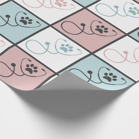 かわいい獣医テック獣医アシスタント ラッピングペーパー (角)