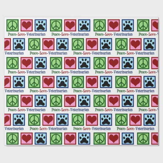 かわいい獣医誕生日または獣医クリスマス ラッピングペーパー (フラット)