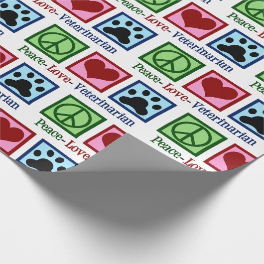 かわいい獣医誕生日または獣医クリスマス ラッピングペーパー (角)