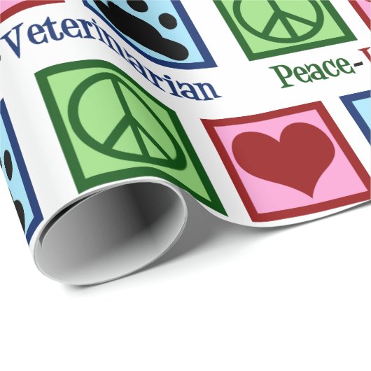 かわいい獣医誕生日または獣医クリスマス ラッピングペーパー (ロールコーナー)