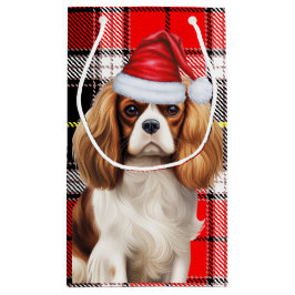かわいい王チャールズ・クリスマス犬と一緒に祈る スモールペーパーバッグ