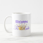 かわいい王冠によって支配するために生まれて下さい コーヒーマグカップ (左)