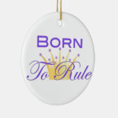 かわいい王冠によって支配するために生まれて下さい セラミックオーナメント (右)