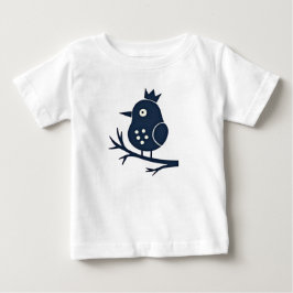 かわいい王冠をかぶった鳥のトドラーTシャツ ベビーTシャツ