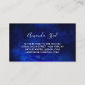 かわいい王室のブルー金ゴールドフェイクグリッター 名刺 (裏面)