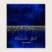 かわいい王室のブルー金ゴールドフェイクグリッター 名刺 (外部フラット)