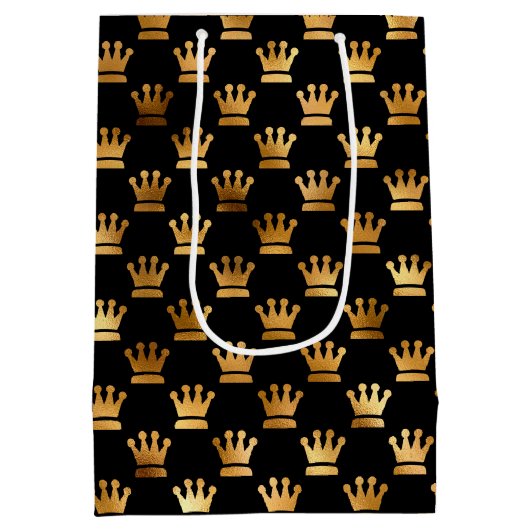 かわいい王室のプリンセスクラウンパーティー ミディアムペーパーバッグ (裏面)