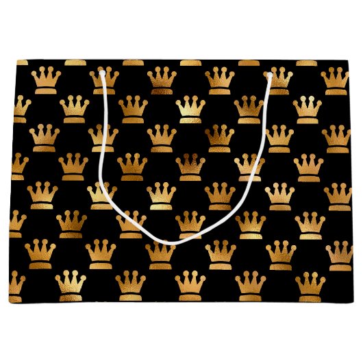 かわいい王室のプリンセスクラウンパーティー ラージペーパーバッグ (正面)