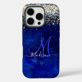 かわいい王室の金ゴールドフェイクグリッターモノグラム Case-Mate iPhoneケース (裏面)