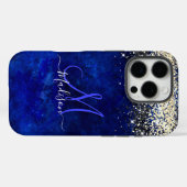かわいい王室の金ゴールドフェイクグリッターモノグラム Case-Mate iPhoneケース (裏面 (横))