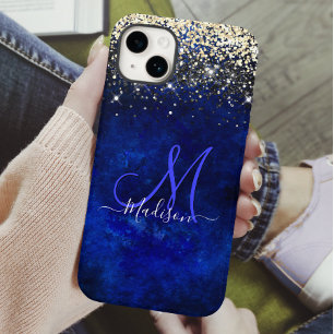 かわいい王室の金ゴールドフェイクグリッターモノグラム Case-Mate iPhone 14ケース
