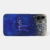 かわいい王室の金ゴールドフェイクグリッターモノグラム Case-Mate iPhoneケース (裏面(横))