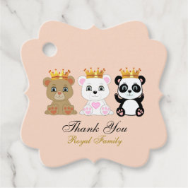 かわいい王様のクマたちありがとう フェイバータグ