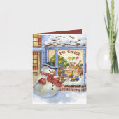 かわいい玩具店の水の色クリスマス シーズンカード (正面)