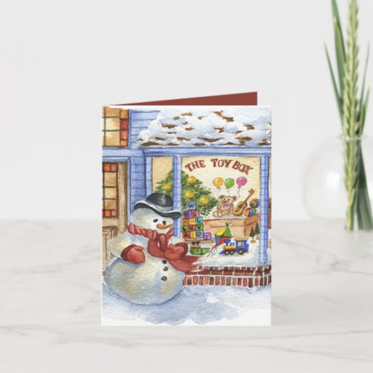 かわいい玩具店の水の色クリスマス シーズンカード (正面)