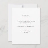 かわいい現代のウェディングパーティーにいてくれる？写真 招待状 (裏面)