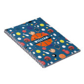 かわいい現代のスポーツチャンピオンの子供用青 ノートブック (右側)