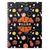 かわいい現代のスポーツチャンピオンカスタム子供黒 ノートブック (正面)