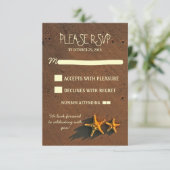 かわいい現代のビーチウェディング タマゴガニの返信カード 出欠カード (スタンド正面)