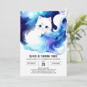 かわいい現代の子猫の誕生日 招待状 (スタンド正面)