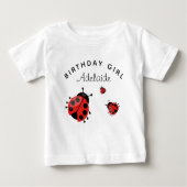 かわいい現代の赤いトンボの名入れ ベビーTシャツ (正面)