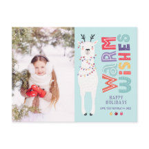 かわいい現代的なクリスマスのラマのストリングライトの写真