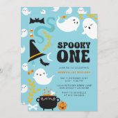 かわいい現代的なボーイゴーストの招待状(ハロウィン) 招待状 (正面/裏面)