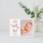 かわいい現代的な写真 赤ちゃん女の子 感謝の気持ちのポストカード ポストカード (スタンド正面)