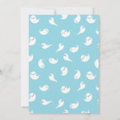 かわいい現代的な少年ゴーストの招待状 ハロウィン 招待状 (裏面)