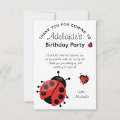 かわいい現代的な赤いクモグモの誕生日パーティーお礼 サンキューカード (正面)