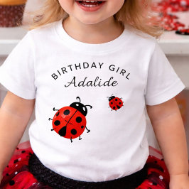 かわいい現代的な赤いクモノスハカゴオトメの名前入り ベビーTシャツ