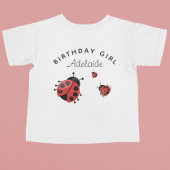 かわいい現代的な赤いクモノスハカゴオトメの名前入り ベビーTシャツ