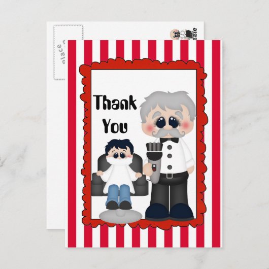 かわいい理容師ショップありがとうはがき ポストカード (正面/裏面)