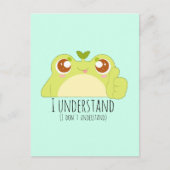 かわいい理解グリーンカエル ポストカード (正面)