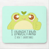 かわいい理解グリーンカエル マウスパッド (正面)