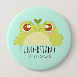 かわいい理解グリーンカエル 缶バッジ