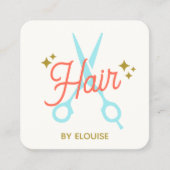 かわいい理髪用鋏QRコード スクエア名刺 (正面)