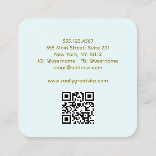 かわいい理髪用鋏QRコード スクエア名刺 (裏面)