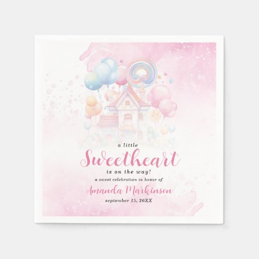 かわいい甘いお菓子の赤ちゃんシャワー スタンダードカクテルナプキン (正面)