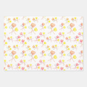 かわいい甘いお菓子ハート棒つきキャンデー ラッピングペーパーシート (正面3)