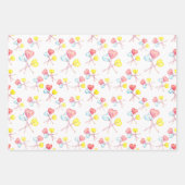 かわいい甘いお菓子ハート棒つきキャンデー ラッピングペーパーシート (正面2)