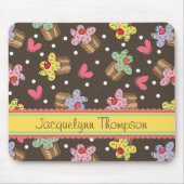 かわいい甘いさくらんぼのカップケーキのお菓子屋のベーカリー マウスパッド (正面)