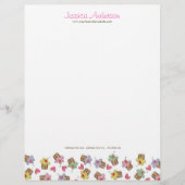 かわいい甘いさくらんぼのカップケーキのお菓子屋のベーカリー レターヘッド (正面)