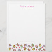 かわいい甘いさくらんぼのカップケーキのお菓子屋のベーカリー レターヘッド (正面/裏面)