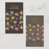 かわいい甘いさくらんぼのカップケーキのお菓子屋のベーカリー 名刺 (正面/裏面)