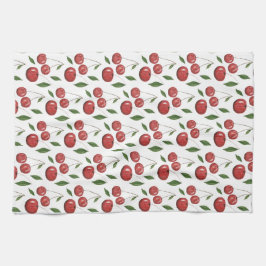 かわいい甘いさくらんぼウォーターカラーイラストレーション キッチンタオル