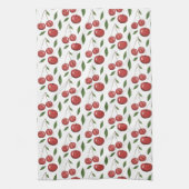 かわいい甘いさくらんぼウォーターカラーイラストレーション キッチンタオル (縦)