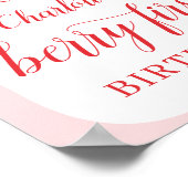 かわいい甘いイチゴ1st誕生日へようこそ ポスター (角)