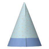 かわいい甘いウサギとケーキブルー子供の誕生日 パーティーハット (裏面)